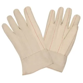 12 Pairs - Double Palm Knit Wrist and Nap In Canvas Gloves