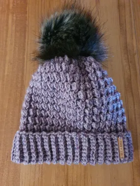 Beanie - Lilac Wool Popcorn - Adult size