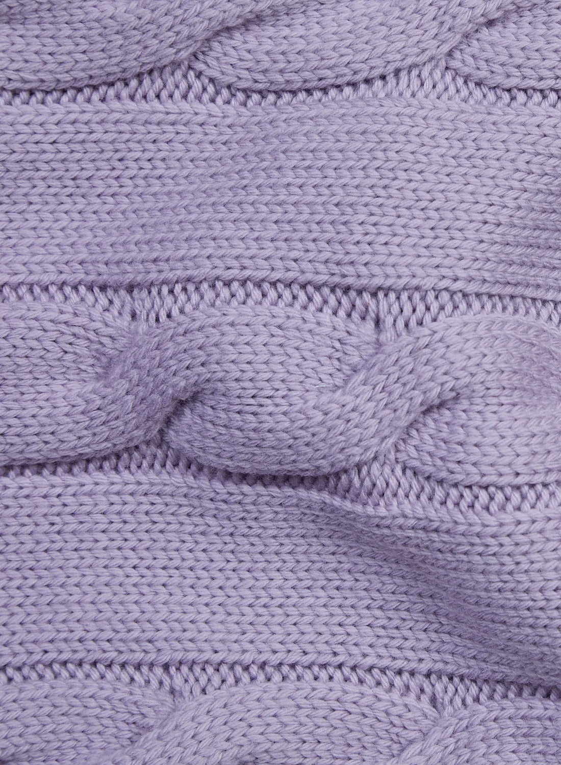 Cable Knit Scarf - Lilac