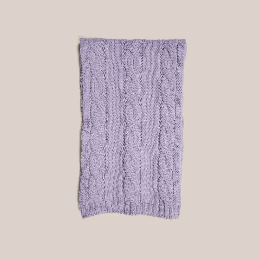 Cable Knit Scarf - Lilac