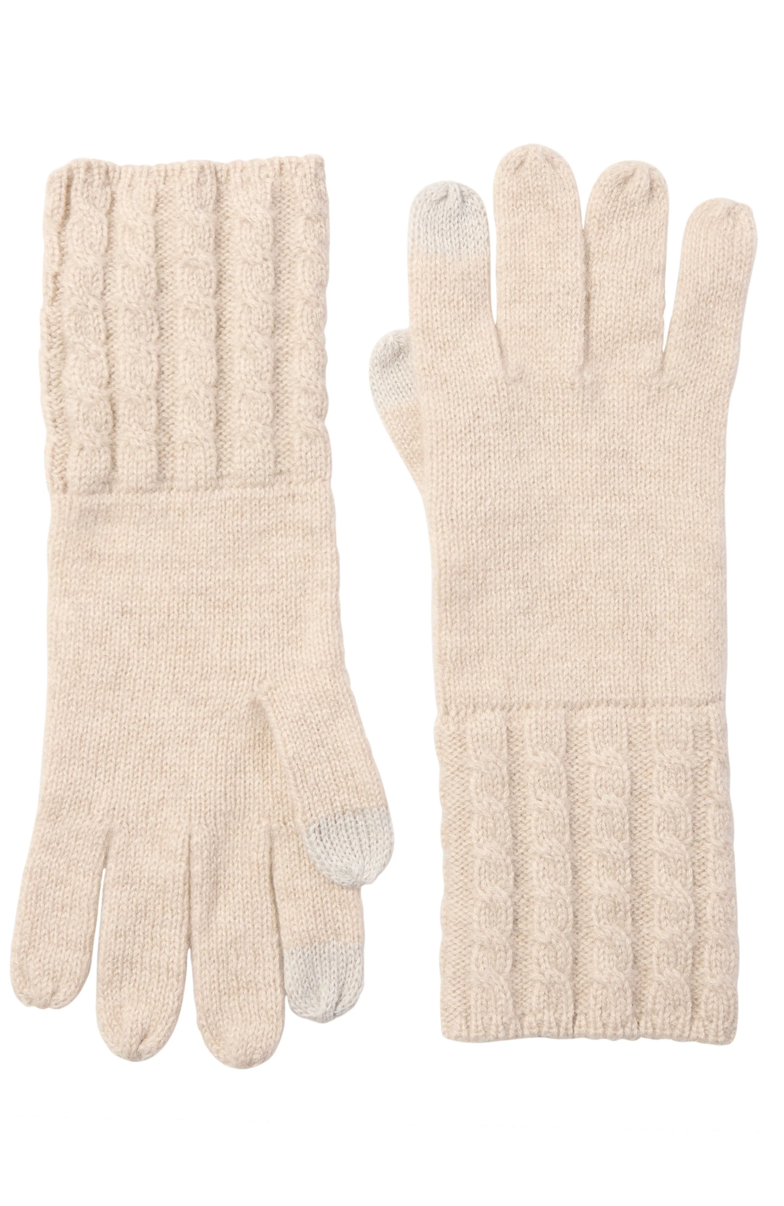 CASHMERE CABLE KNIT CUFF GLOVES