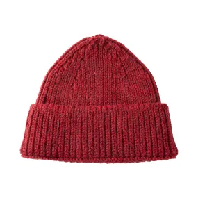 Chunky Knitted Beanie Hat in Red