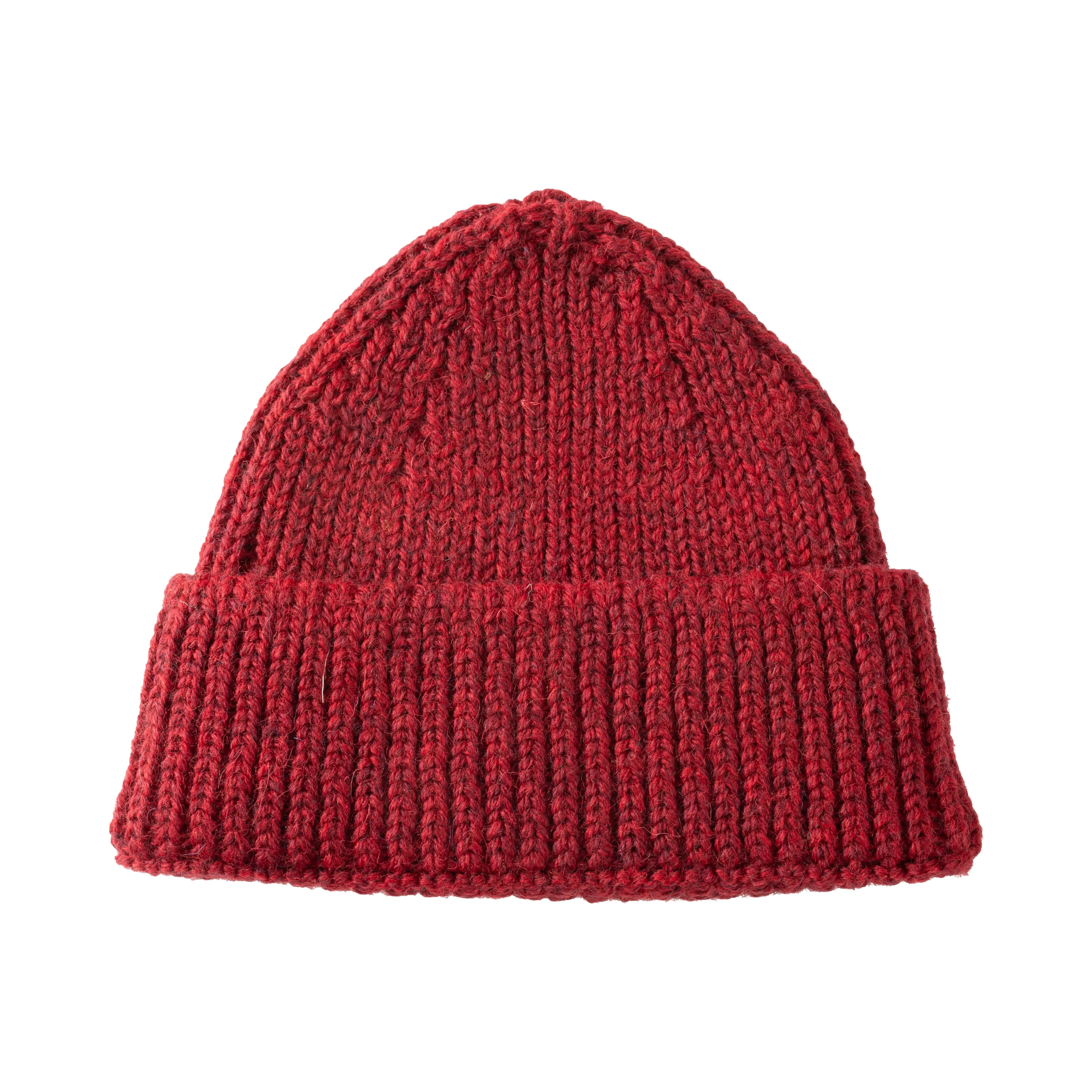 Chunky Knitted Beanie Hat in Red