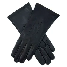 Dents Apley Touchscreen Silk Lined Leather Gloves - Navy/Black