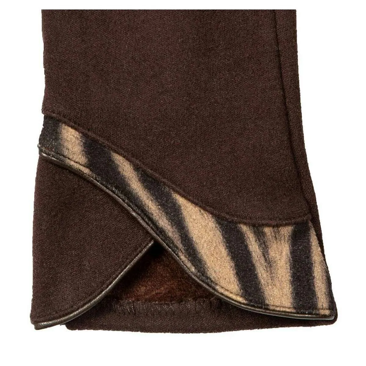 Dents Zebra Print Touchscreen Velour-Lined Gloves - Mocca Brown