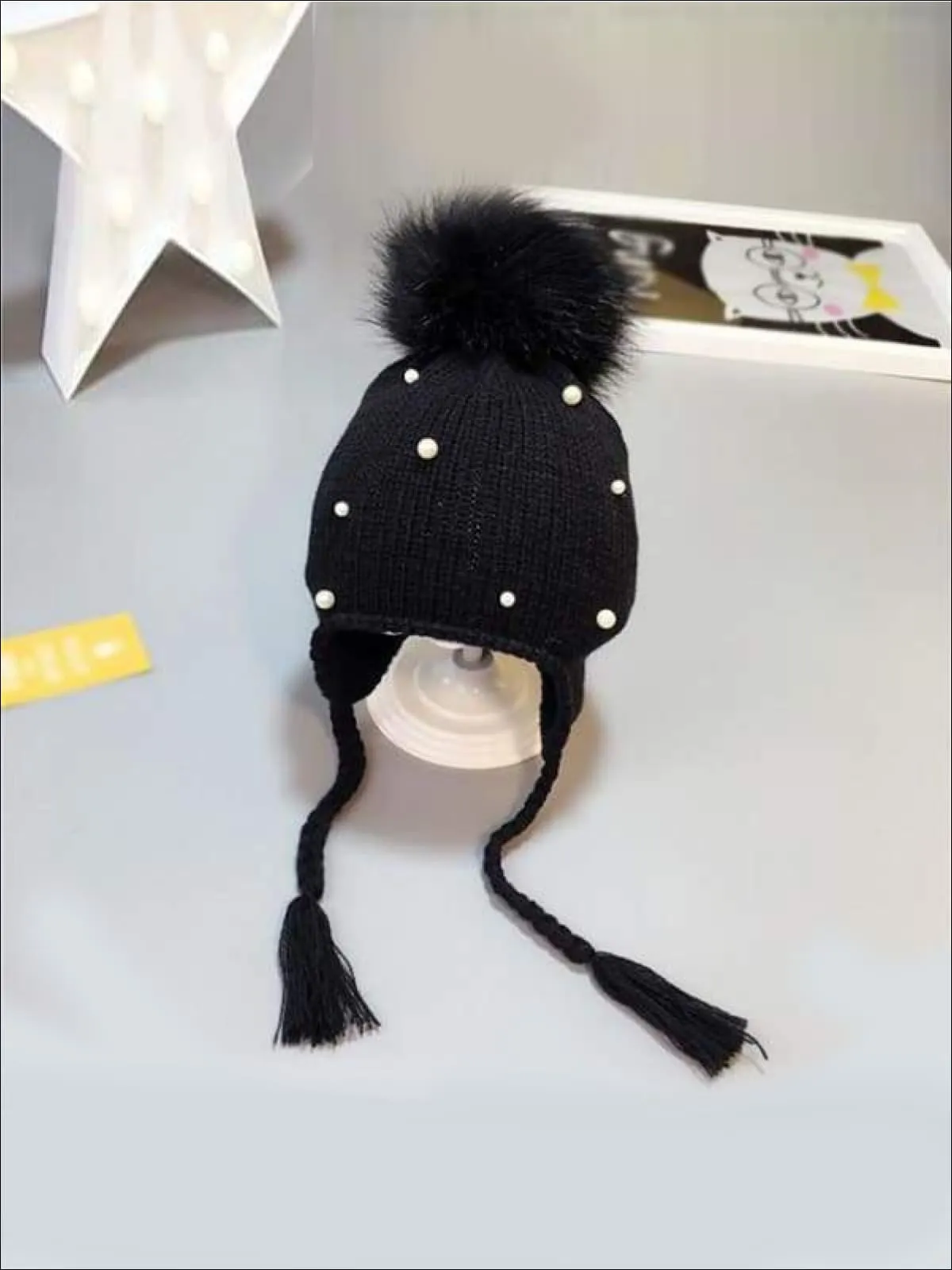 Girls Pom Pom Knitted Hat