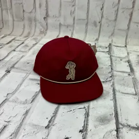 Hammer Down "Sasquatch Golf Swing" Hat - Cardinal with Khaki Rope