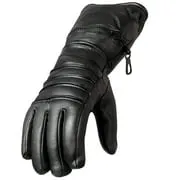 Hot Leathers GVM1001 Unisex Black Leather Gauntlet Glove with Quilted