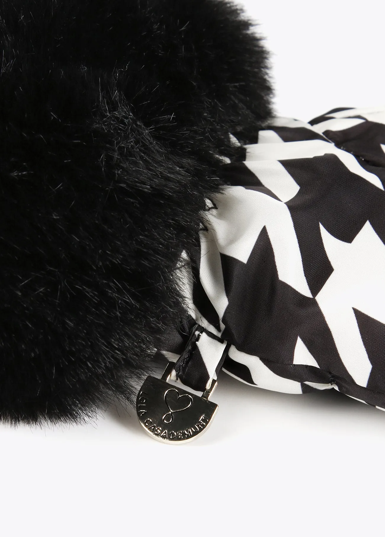 Houndstooth bow gloves