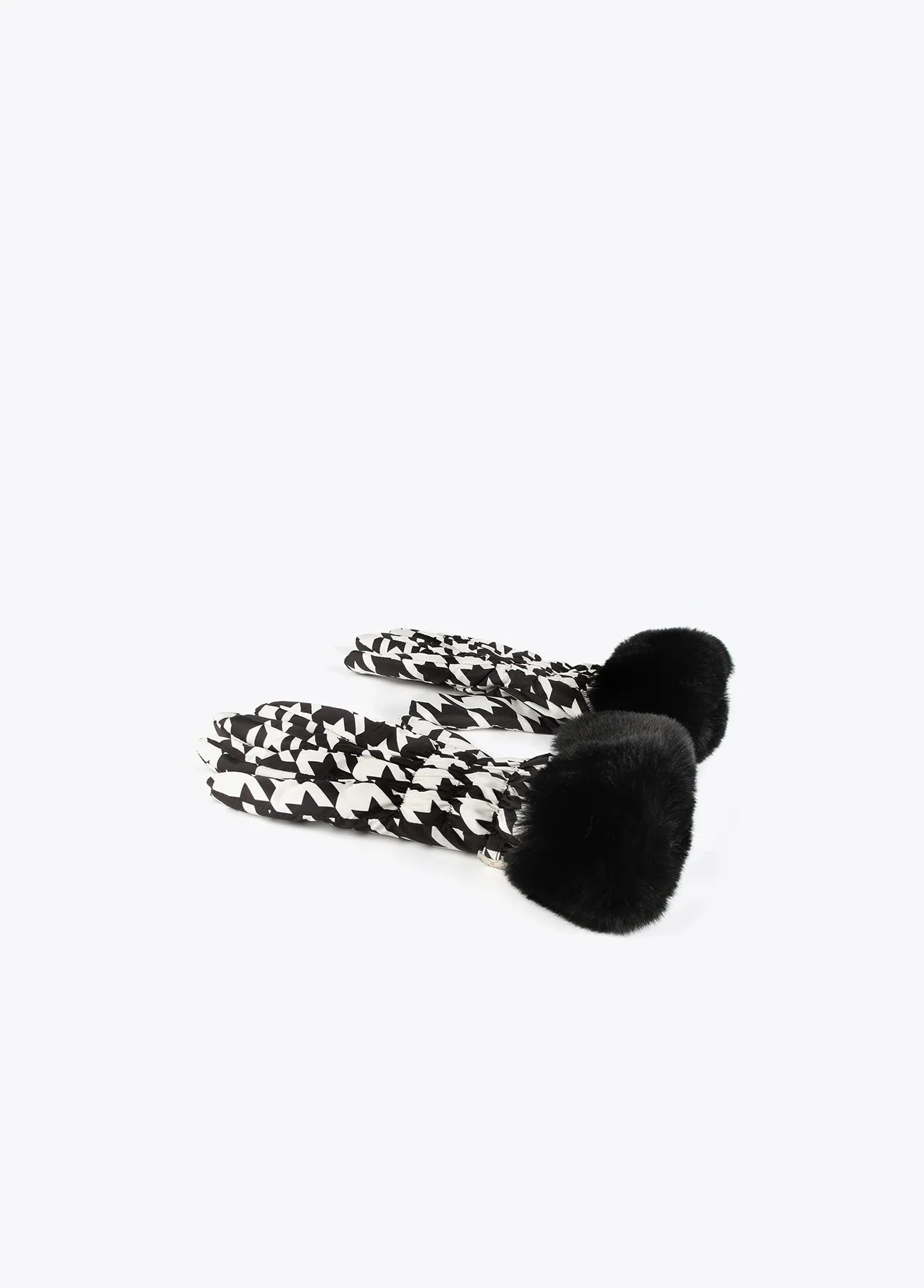 Houndstooth bow gloves