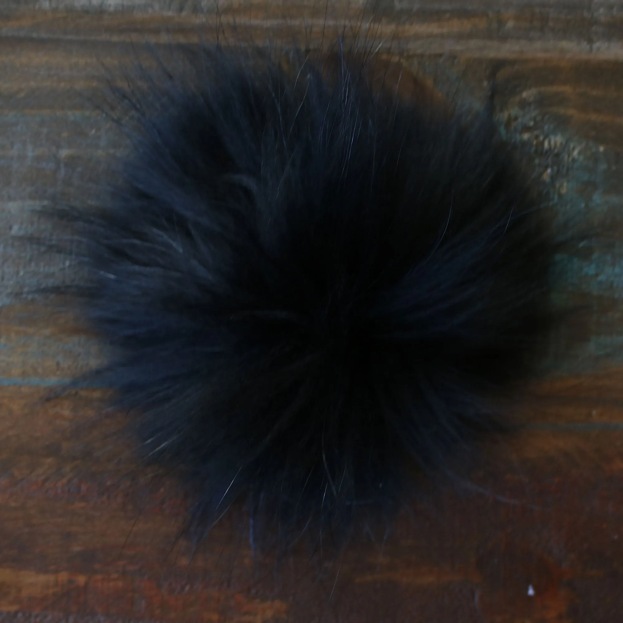 Jimmy Beans Wool Fur Pom Poms - Black - Snap (6")