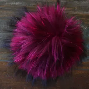 Jimmy Beans Wool Fur Pom Poms - Fuchsia - Snap (6")