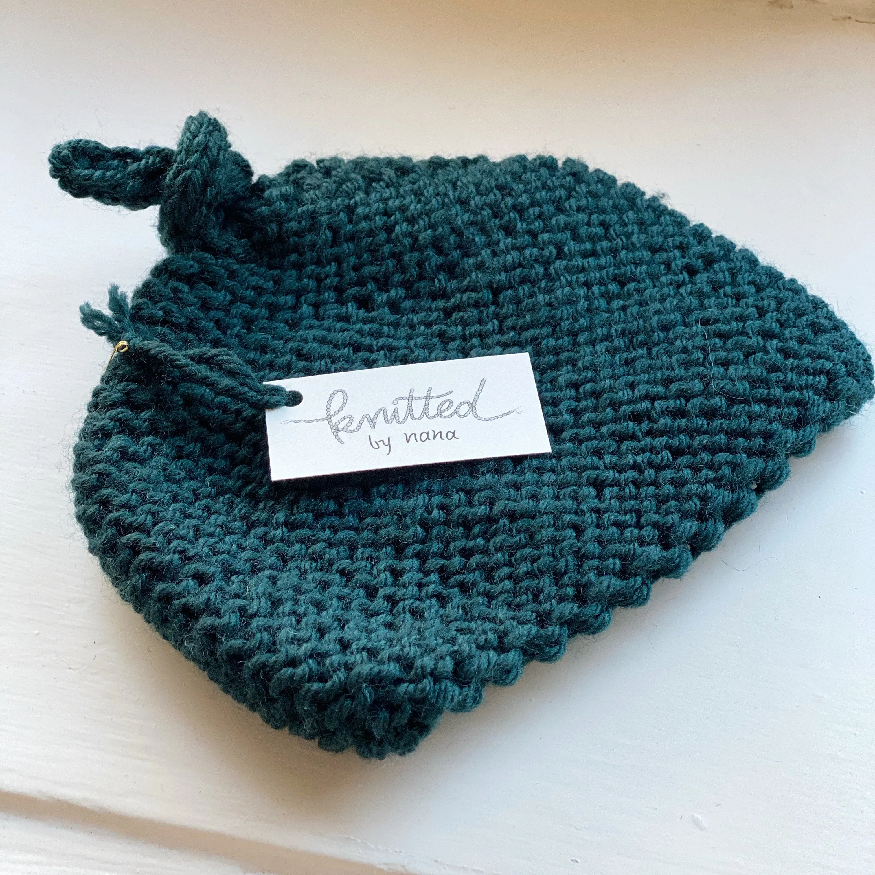 Knitted by Nana Merino Beanie - Amazon Green