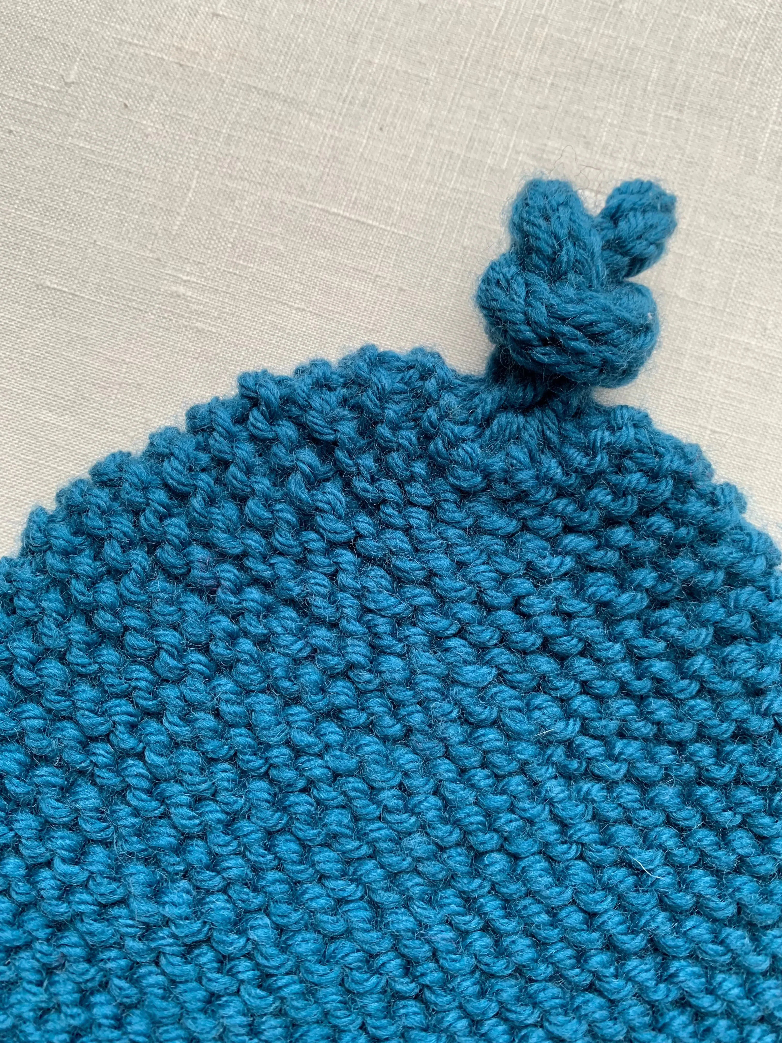 Knitted by Nana Merino Beanie - Coastal Blue