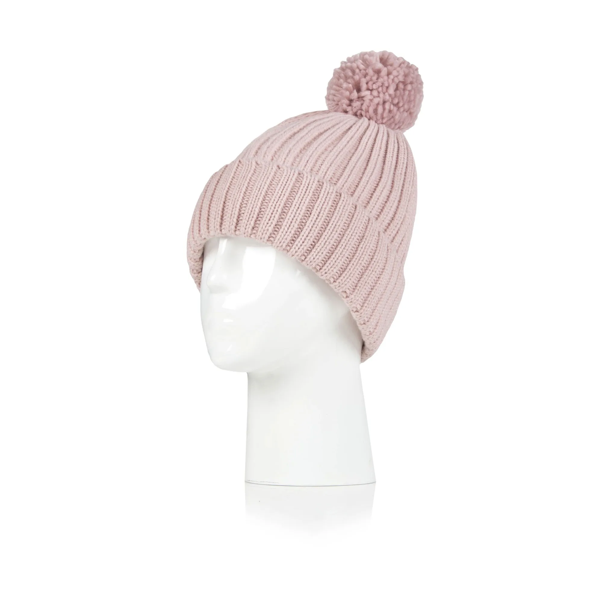 Ladies Heat Holders Arden Ribbed Pom Hat