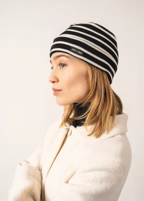 Marée Sailor Beanie - in soft wool (NAVY/ECUME)