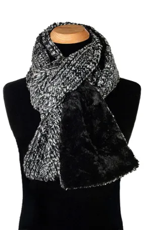 Men's Classic Scarf - Two-Tone, Cozy Cable in Ash Faux Fur