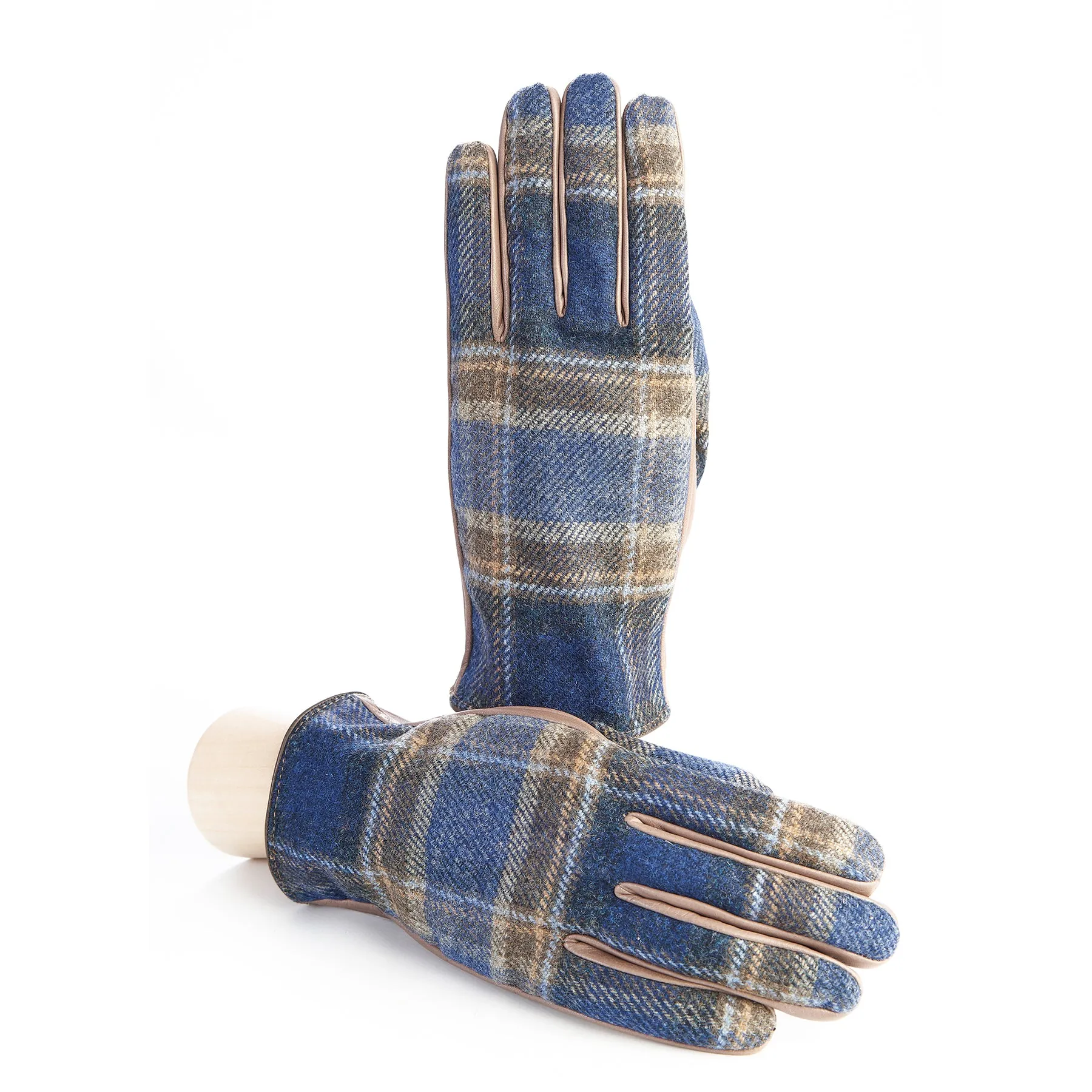 Men's leather gloves with  Holland & Sherry superfine wool top