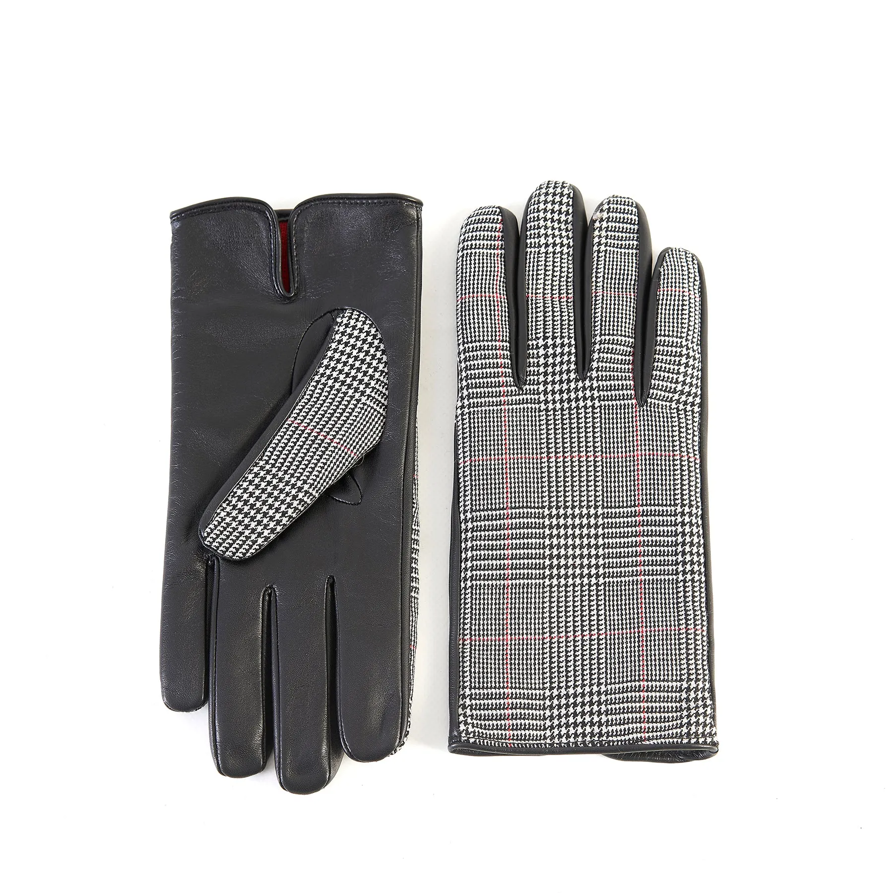 Men's leather gloves with  Holland & Sherry superfine wool top