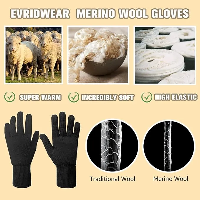 Merino Wool Gloves (Black)