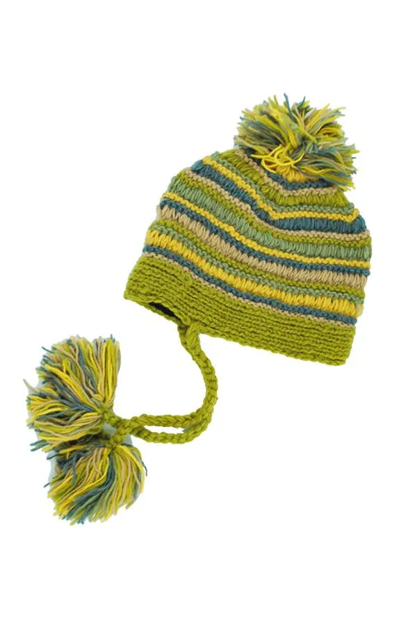 Multi stripe hat with braids