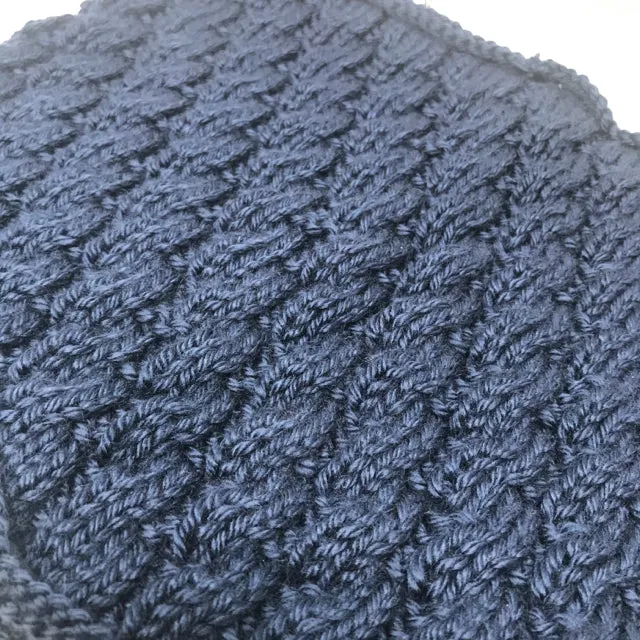 Navy Acrylic Cable Knit Cowl