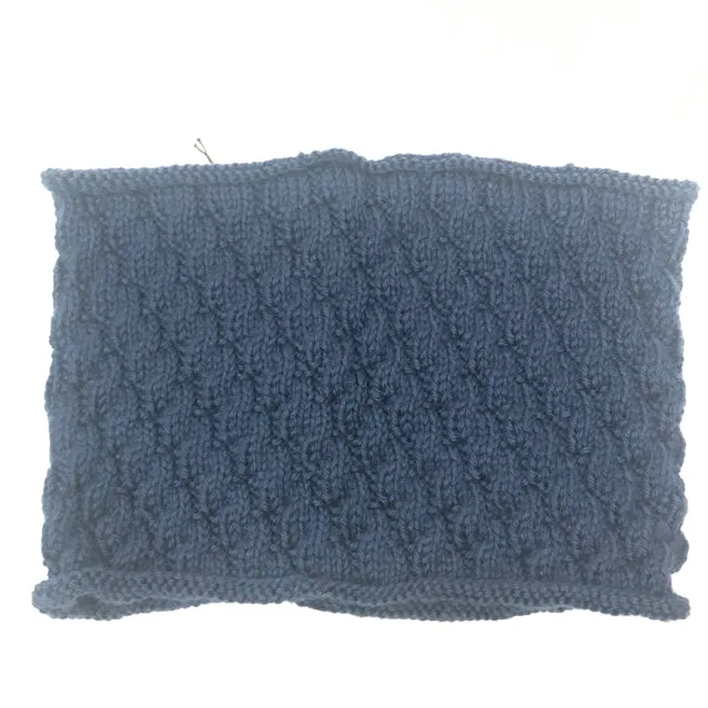 Navy Acrylic Cable Knit Cowl