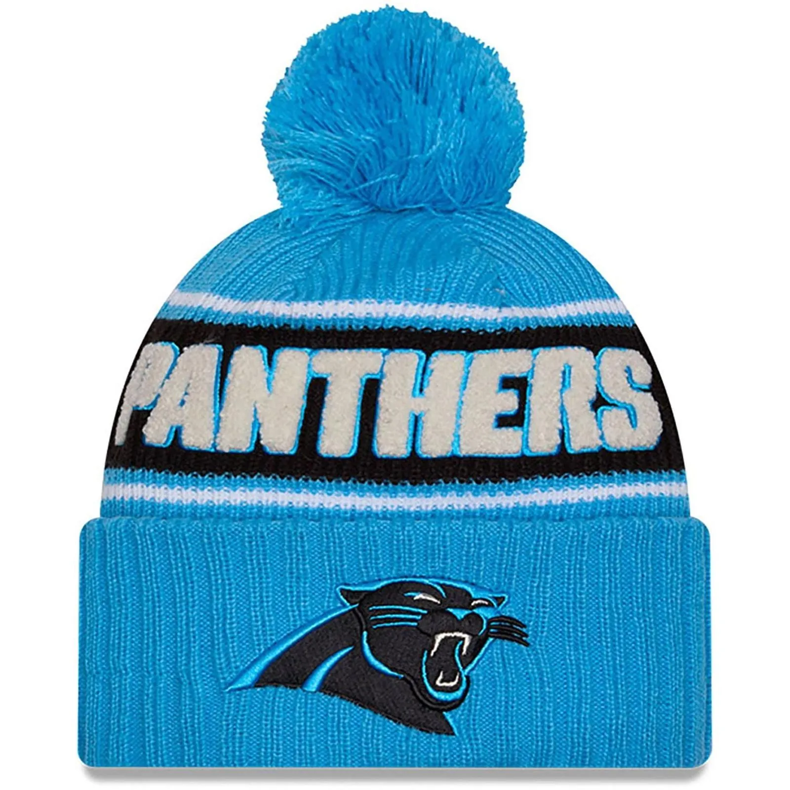 New Era Mens Knits Carolina Panthers Bobble Hat - Blue