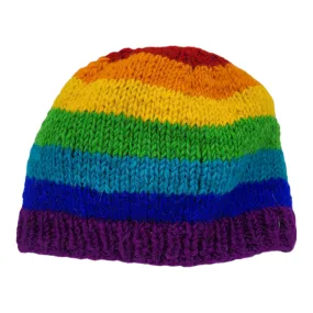 Rainbow Wool Beanie Hat (Adult)