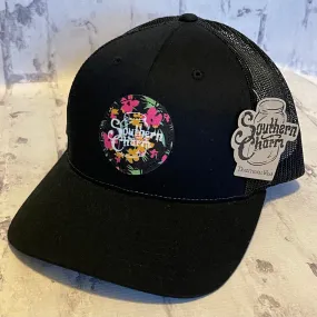 Southern Charm "Aloha Circle" Hat - Black with Woven Patch