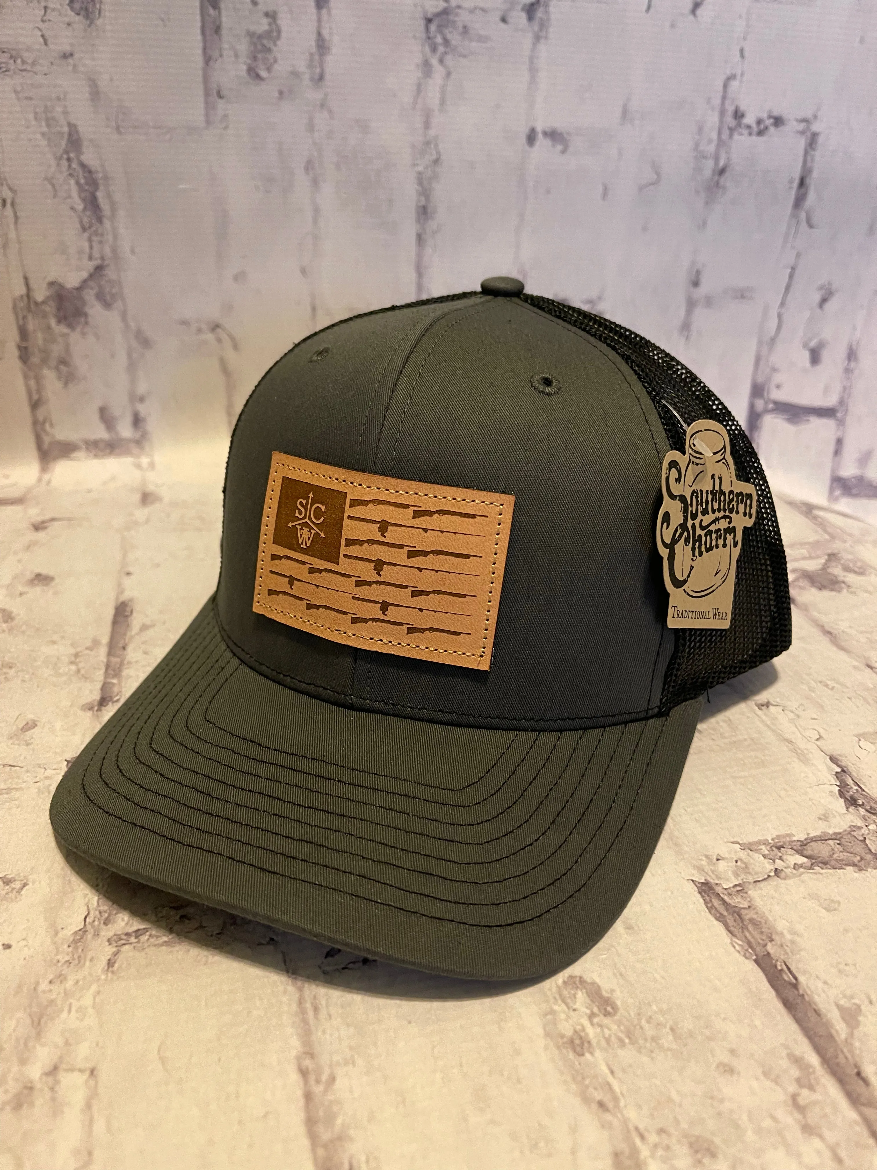 Southern Charm "Dylan" Hat - Charcoal/Black with Leather Patch