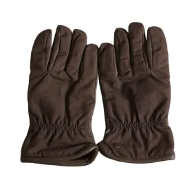 UGG Nylon / Leather Sheepskin Chocolate Gloves - Men's