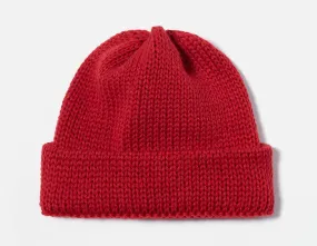 Universal Works - Short Watch Cap In Red British Wool