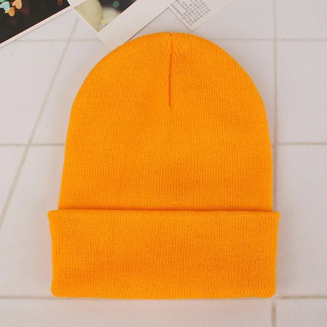 Winter Hats for Woman New Beanies Knitted Fluorescent Hat Girls Autumn Female Beanie Caps Warmer Bonnet Ladies Casual Cap