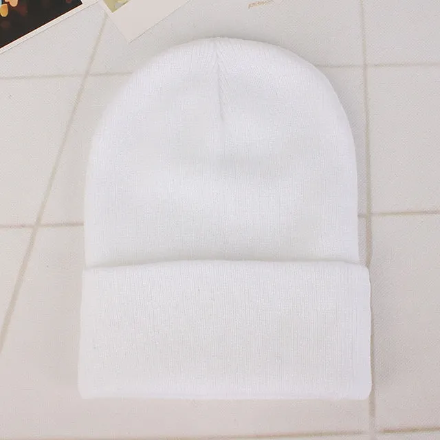 Winter Hats for Woman New Beanies Knitted Fluorescent Hat Girls Autumn Female Beanie Caps Warmer Bonnet Ladies Casual Cap