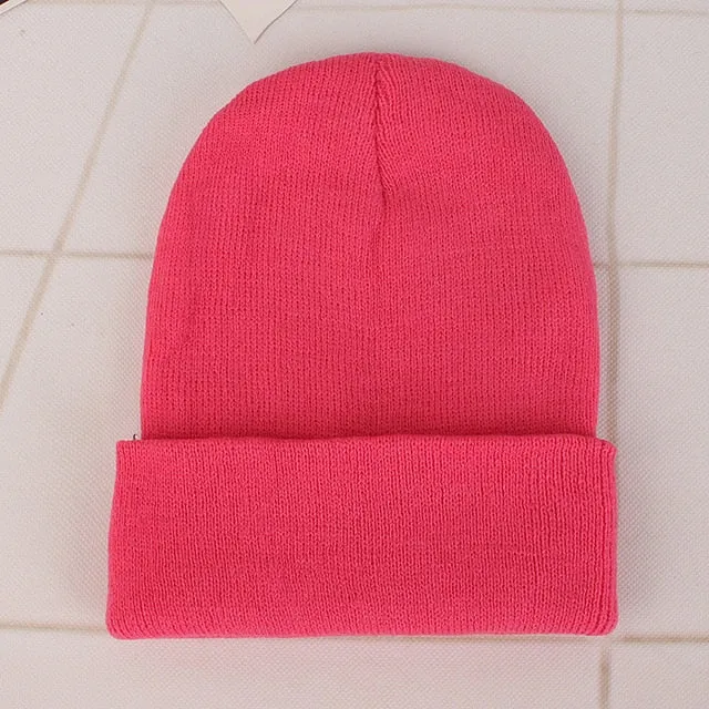 Winter Hats for Woman New Beanies Knitted Fluorescent Hat Girls Autumn Female Beanie Caps Warmer Bonnet Ladies Casual Cap