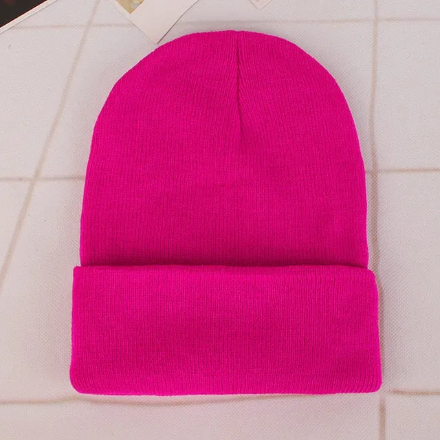 Winter Hats for Woman New Beanies Knitted Fluorescent Hat Girls Autumn Female Beanie Caps Warmer Bonnet Ladies Casual Cap