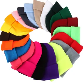 Winter Hats for Woman New Beanies Knitted Fluorescent Hat Girls Autumn Female Beanie Caps Warmer Bonnet Ladies Casual Cap