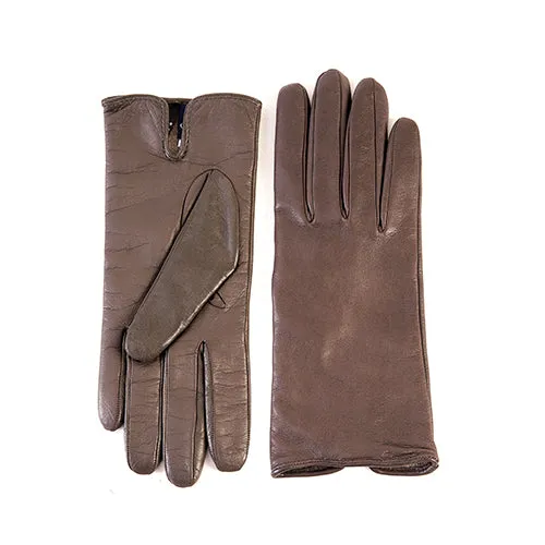 Women’s basic soft nappa touchscreen leather gloves with palm opening and cashmere lining